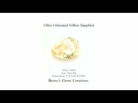 1.19 carats unheated yellow sapphire with natural golden-yellow hue, untreated gemstone ideal for fine jewelry settings