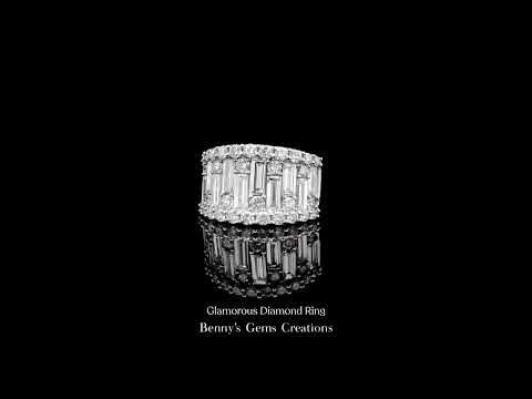 Glamorous Diamond Ring with sparkling center stone for dazzling look