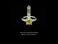 Fancy Brown-Yellow Diamond Ring with brilliant sparkle in fine white gold setting