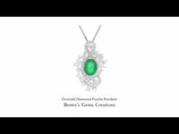 Emerald Diamond Puzzle Pendant with vibrant green emerald and interlocking diamond design