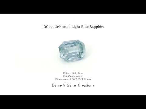 1.00cts Unheated Light Blue Sapphire - Benny's Gems Creations