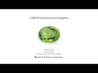Natural unheated 2.06CTS green sapphire with vibrant color and clarity