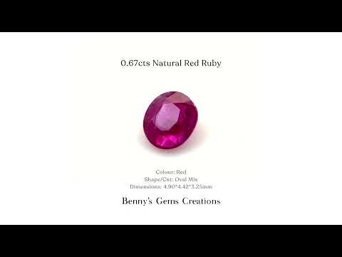 0.67cts Natural Red Ruby