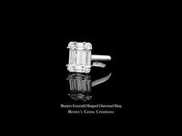 Illusion Emerald Shaped Diamond Ring featuring emerald-shaped diamond arrangement with sparkling diamond clusters