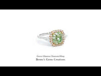 Green Glimmer Diamond Ring in white gold, featuring a vibrant green center stone accented with sparkling round diamonds in an elegant fine jewelry design
