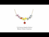 Vivid Harmony Sapphire Necklace featuring a stunning arrangement of multicolored sapphires in an elegant gold setting.