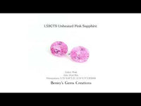 1.59 carat unheated pink sapphire, vivid pink gemstone for rings or pendants