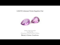 1.22CTS natural violet sapphire gemstones, untreated sapphire pair ideal for earrings or rings