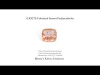 Natural 0.83cts Sunset Padparadscha Sapphire for Fine Jewelry