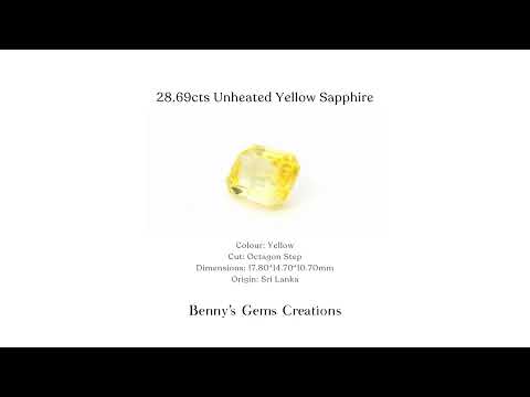 28.69cts Unheated Yellow Sapphire