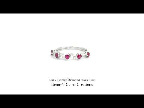 Elegant Ruby Twinkle Diamond Stack Ring featuring vibrant rubies and sparkling diamonds