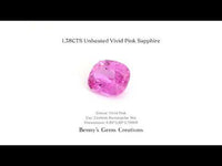 1.38CTS Unheated Vivid Pink Sapphire - Benny's Gems Creations
