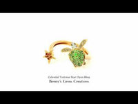 Celestial Tortoise Star Open Ring with diamond accents in rose gold setting