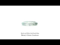 Black and White Jade Stack Ring with modern contrast design, showing smooth craftsmanship