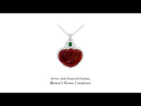 White Gold Brown Jade Diamond Pendant crafted with natural jade and brilliant diamonds