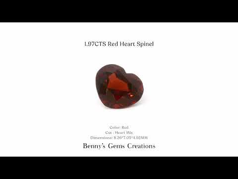 1.97 carat red heart spinel – natural gemstone with vivid red color and exceptional brilliance, expertly cut in a romantic heart shape, perfect for fine jewelry.
