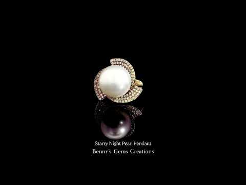 Audacious White Pearl Diamond ring featuring diamond accents in timeless classic style