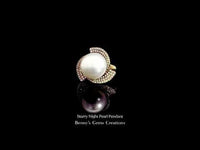 Audacious White Pearl Diamond ring featuring diamond accents in timeless classic style