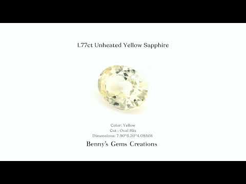 1.77 carats unheated yellow sapphire with vibrant golden-yellow color, natural untreated gemstone ideal for fine jewelry settings