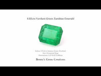 4.92cts Verdant Green Zambian Emerald in lush verdant green hue