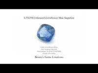 5.75cts Unheated Cornflower Blue Sapphire with vivid, natural blue brilliance