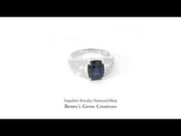 Sapphire Royalty White Gold Diamond Ring crafted in white gold with sparkling diamond accents