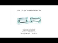 5.30CTS Light Blue Aquamarine Pair - Benny's Gems Creations