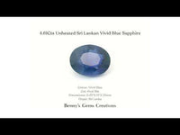 Rare 4.61Cts Unheated Sri Lankan Vivid Blue Sapphire with rich blue color
