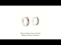 Rainbow Sapphire Diamond Huggies