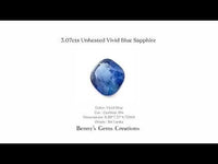 3.07cts Unheated Vivid Blue Sapphire - Benny's Gems Creations
