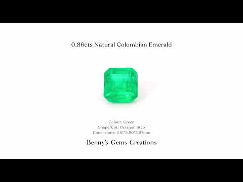 0.86cts Natural Colombian Emerald - Benny's Gems Creations