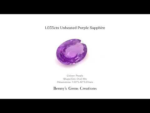 1.035cts Unheated Purple Sapphire