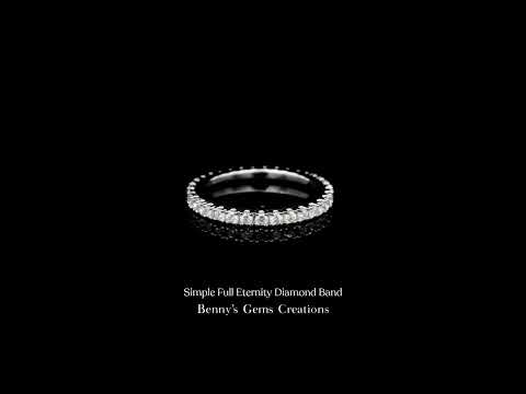 Simple Full Eternity Diamond Band in 18K White Gold with Round Brilliant-Cut Diamonds