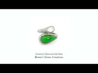 Crossover Diamond Jade Ring featuring natural jade and diamonds