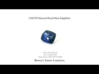 Natural 1.01CTS Royal Blue Sapphire gemstone with deep vivid blue color