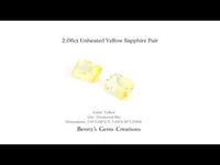Matched pair of 2.06cts natural unheated yellow sapphires for luxury jewelry designs