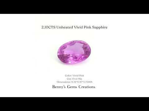 2.10 carat unheated vivid pink sapphire with bright natural color and fine clarity, expertly cut gemstone for high-end jewelry.