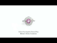 Delicate Rose Sapphire Diamond Ring with pink sapphire and sparkling diamonds in luxury gold setting
