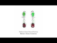 Multiwear Garnet Diamond Earrings in elegant convertible design and white gold setting