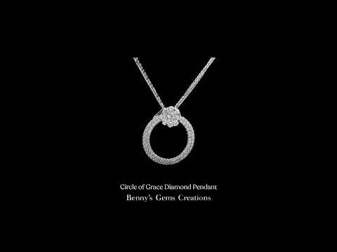 Elegant Circle Diamond Pendant necklace in white gold