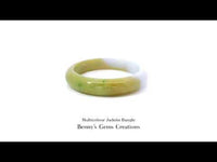 Natural Multicolour Jadeite Bangle bracelet with polished finish