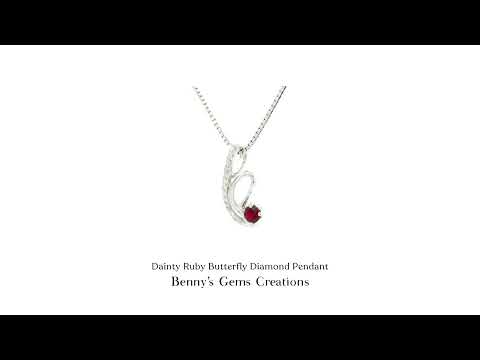Ruby Butterfly Diamond Pendant