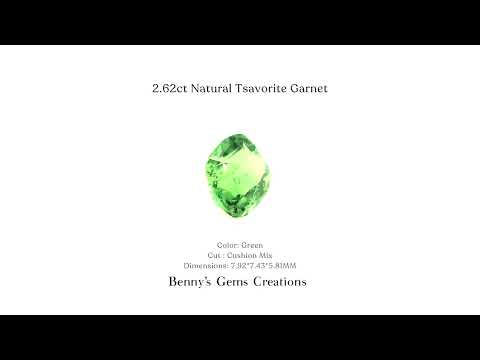 Natural 2.62cts tsavorite garnet with vivid green color, ideal for fine jewelry settings