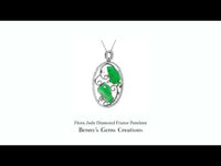 Flora Jade Diamond Frame Pendant with natural jade and sparkling diamond in elegant white gold setting