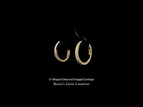 O-Shaped Diamond Huggie Earrings