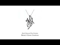 Black Diamond Flow Pendant featuring black diamonds, in polished white gold with modern design