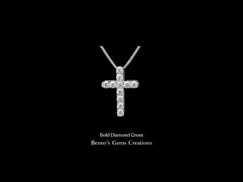 Bold Diamond Cross with brilliant sparkle in fine gold setting