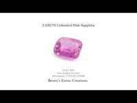 2.04cts unheated pink sapphire featuring a bright natural pink hue and sparkling precision cut, perfect for elegant jewelry pieces.