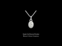 Simple Oval Diamond Pendant with sparkling accent diamond in minimalist design