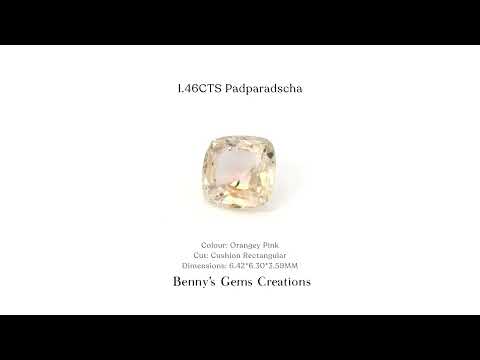 1.46CTS Padparadscha with delicate pink-orange hue, faceted for brilliance